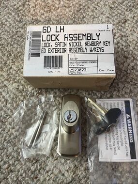 Anderson Satin Nickel Newbury Exterior Lock Assembly with Keys